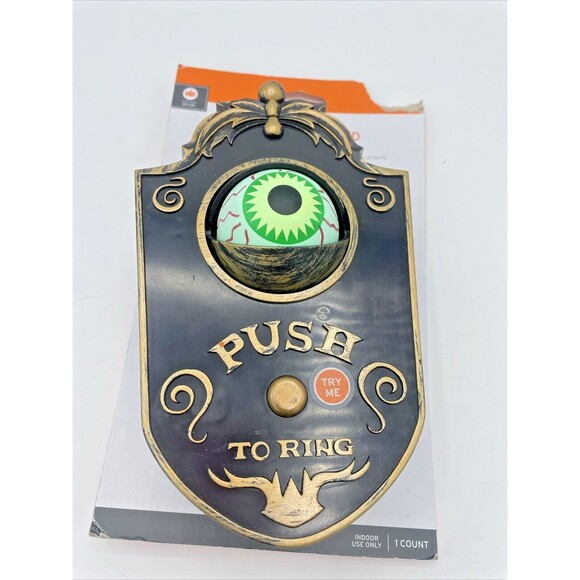 Haunted House Halloween Animated Eyeball Ringing Doorbell- Light, Sound, Motion - Picture 7 of 9
